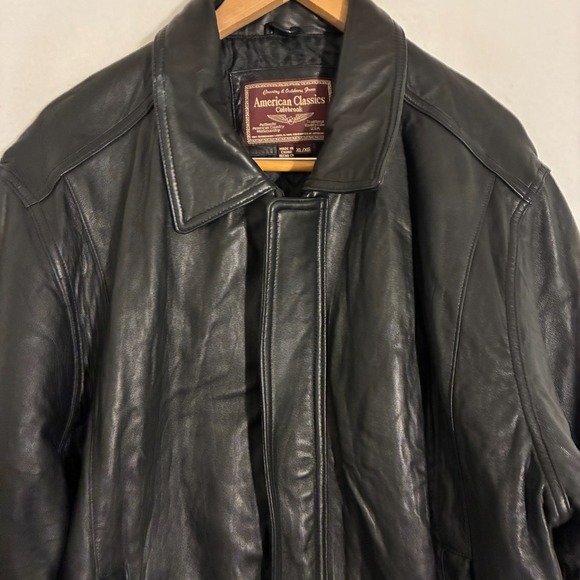 American Classics Colebrook Leather Bomber Jacket Mens XL Full Zip Quilt Lined - Picture 3 of 9